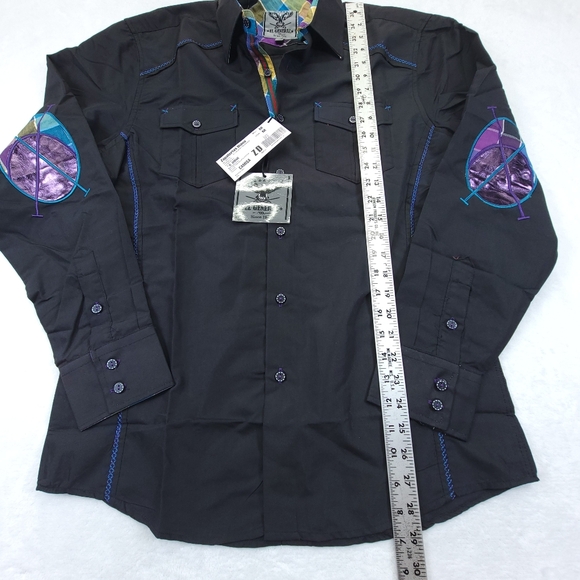 El General Mens Shirt Western Button Up Long Sleeve Elbow Patch Size M NWT - Picture 6 of 8